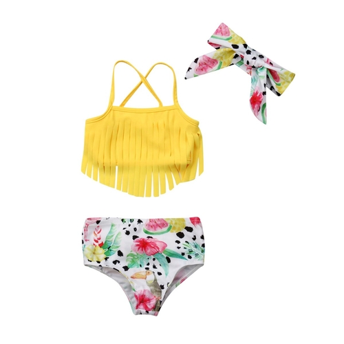Newborn Baby Girls Swimwear Suit Tops Pants