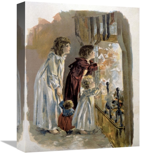 Global Gallery GCS-281166-16-142 16 in. Three Children by Fireplace Ar