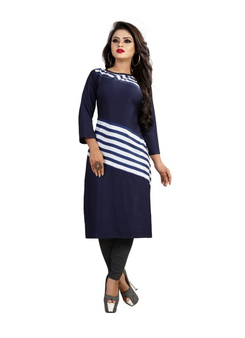 Navy Blue Color American Crepe Kurti