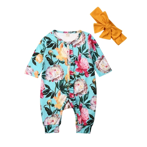 0 24M Infant Kid Baby Girl Boys Rompers Headband