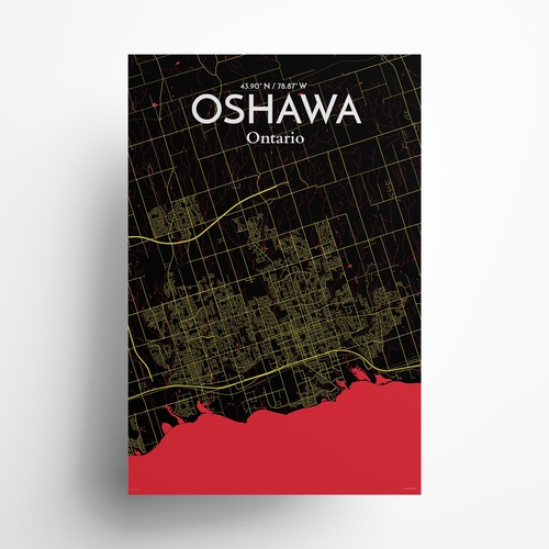 Oshawa City Map Poster