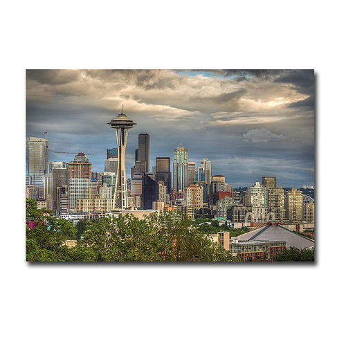 Seattle by Larry J. Taite Premium Gallery-Wrapped Canvas Giclee Art - 