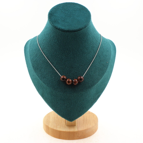 Mahogany Obsidian 8 mm 4 beads necklace. 