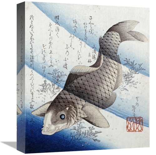 Global Gallery GCS-267371-16-142 16 in. Carp Among Aquatic Leaves Art 