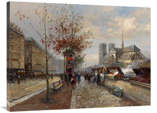Global Gallery GCS-132417-3040-142 30 x 40 in. Parisian Outdoor Market