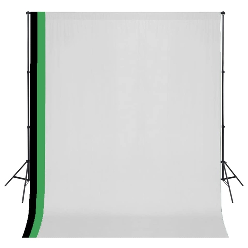 Photo Studio Kit 3 Cotton Backdrops Adjustable Frame 10x10 ft