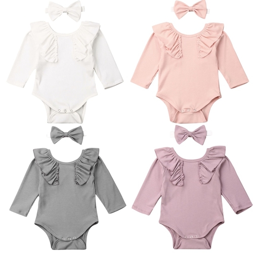 Newborn Baby Girl Boys Bodysuits 2PCS Autumn