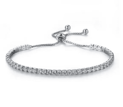 Round Cut Crystal Adjustable Tennis Bracelet