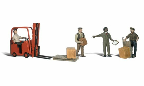 Woodland Scenics WOO2744 O Workers with Forklift