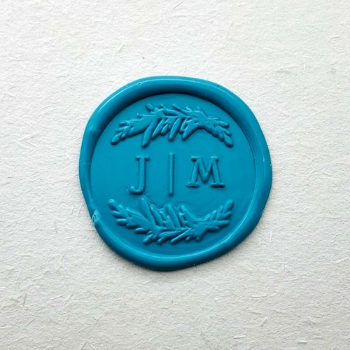 Rosemary Initials Sealing Wax Stamp - Custom Botanical Twig Wax Seal