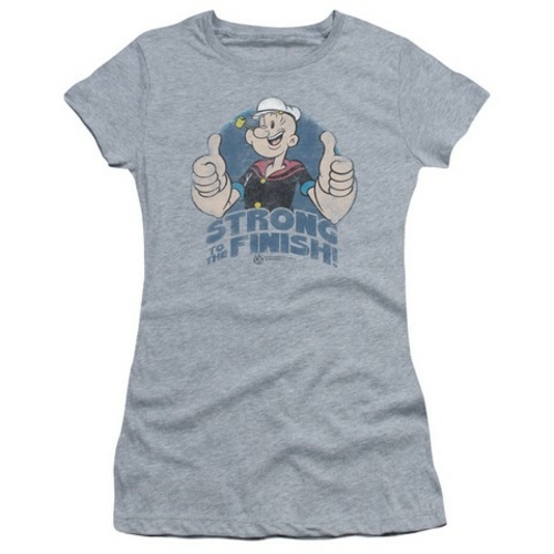 Trevco Popeye-To The Finish Short Sleeve Junior Sheer Tee, Athleti