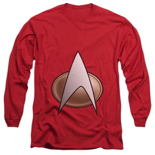 Trevco Star Trek-Tng Command Emblem - Long Sleeve Adult 18-1 Tee - Car