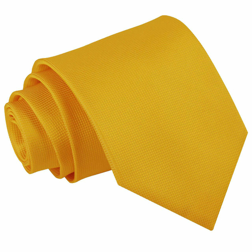 Solid Check Classic Tie - Sunflower Gold