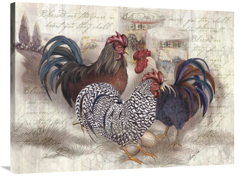 Global Gallery GCS-121128-3040-142 30 x 40 in. Rooster Trinity Art Pri