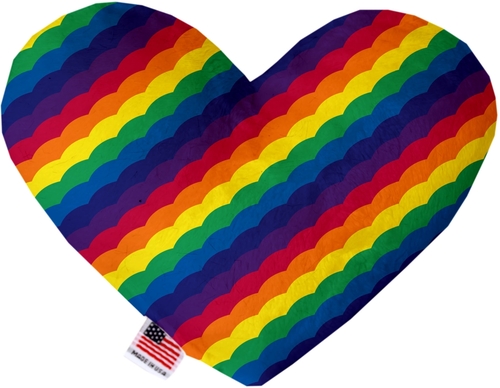 Mirage Pet 1145-CTYHT6 Scalloped Rainbow Canvas Heart Dog Toy - 6 in.