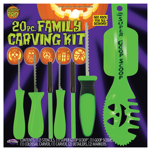 Main Pumpkin Pro 9471061 10.75 x 10.75 x 1 in. Family Pumpkin Carving Kit P image