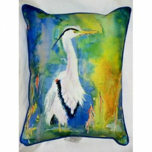 Betsy Drake HJ329 D&Bs Blue Heron Indoor & Outdoor Throw Pillow- 16 x