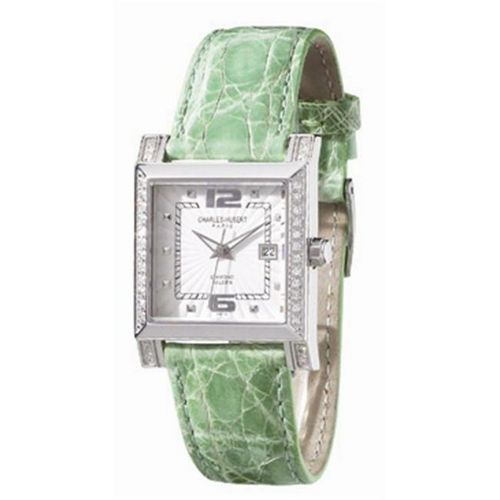 Charles-Hubert- Paris Womens Diamond Stainless Steel Case Quartz Watch