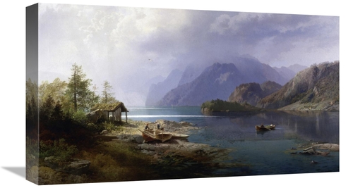 Global Gallery GCS-282197-22-142 22 in. Mountain Lake Art Print - Herm