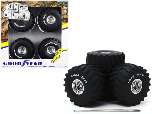 66-Inch Monster Truck \Goodyear\" Wheels and Tires 6 piece Set \"Kings