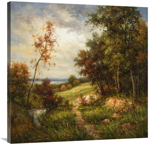 Global Gallery GCS-132495-3636-142 36 x 36 in. Streamside Trail Art Pr