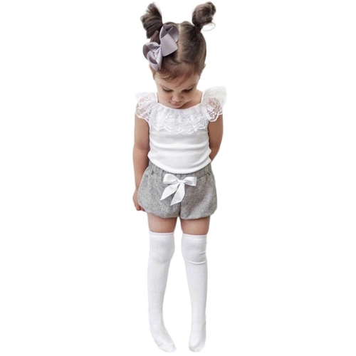 2Pcs Kids Toddler Infant Baby Girls Clothes Set