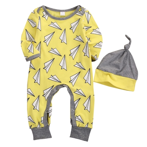 2 pcs Fall Spring Newborn Kids Long Sleeve Paper