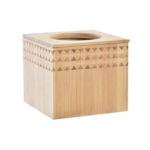 Handkerchief or scarf box DKD Home Decor Bamboo 12,4 x 12,4 x 11 cm