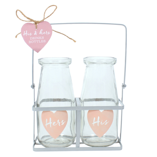 His & Hers Glass Bottle Set
