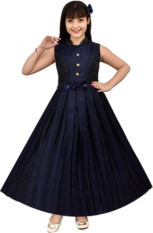Garments Girls Embellished Velvet Gown Dress (Size-8-9YEARS)
