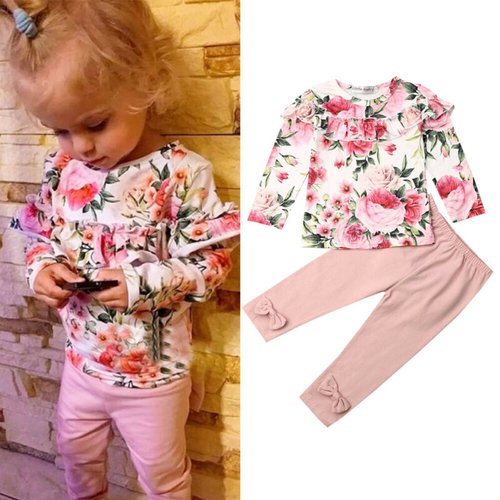 Pudcoco Autumn 2Pcs Kids Baby Girls Clothes