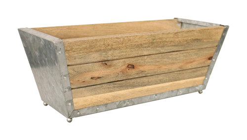 Robert Allen 7802671 7 x 18 in. Natural Wood Window Planter