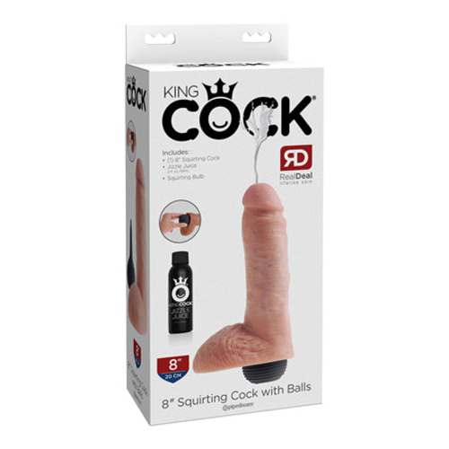 Pipedream King Cock 8 in. Squirting Cock With Balls Realistic Dildo