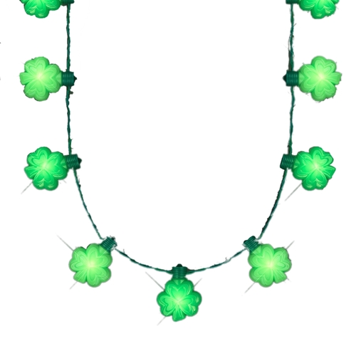 Blinkee LFHLSCN Light Up Flashing Huge Lucky Shamrocks Charms Necklace