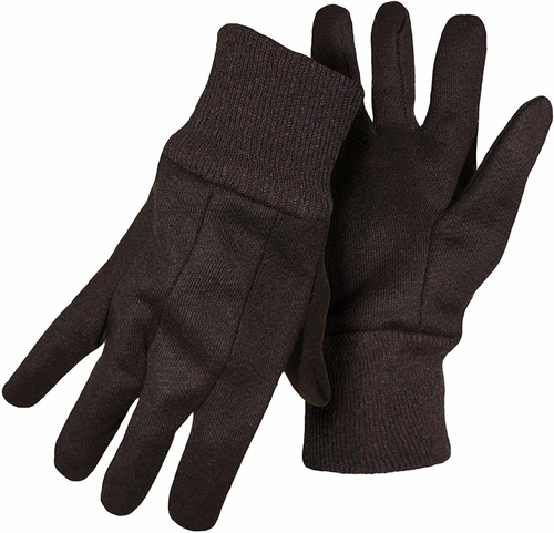 12 Pack Red Fleece Lined Brown Jersey Gloves 10" Winter Work Gloves