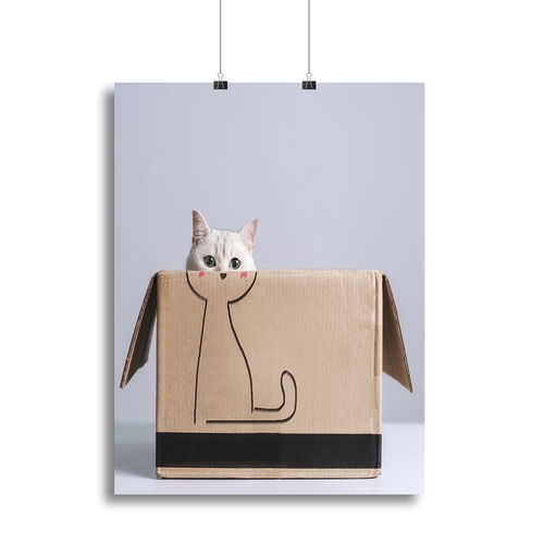 Cat in the box Canvas Print or Poster