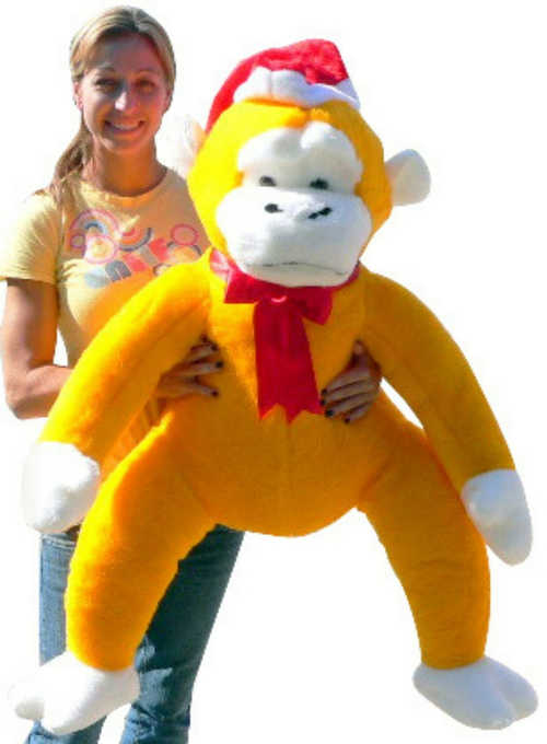 American Made Giant Yellow Stuffed Monkey 40 Inch Soft Big Plush