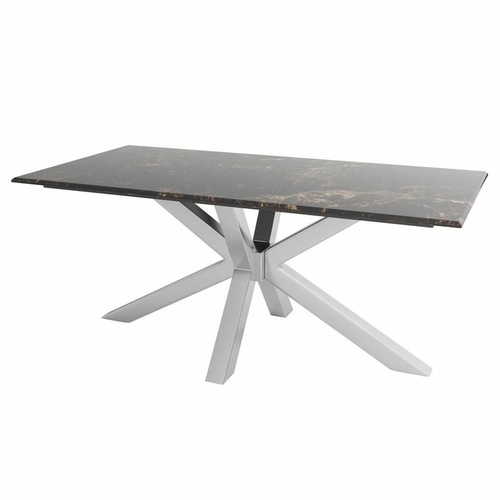 Dining Table DKD Home Decor Marble Steel (180 x 90 x 76 cm)