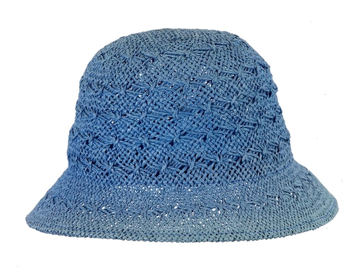 Crocheted cobalt blue cloche hat