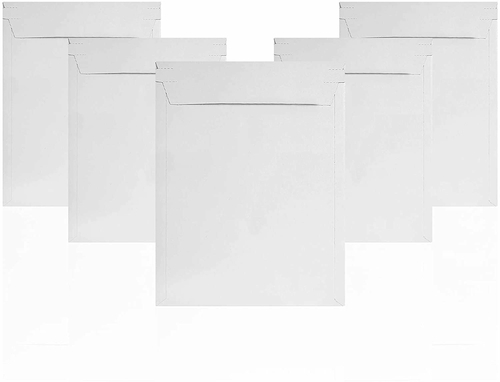 Pack of 25 White Rigid Photo Mailers 12.5 x 9.5 Paperboard Stay Flat