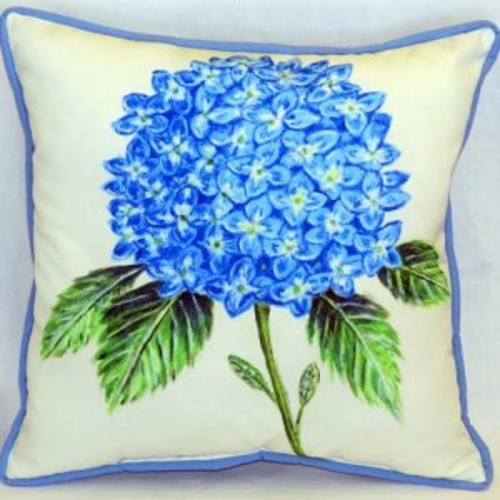 Betsy Drake ZP988 Dicks Hydrangea Indoor & Outdoor Throw Pillow- 22 x 