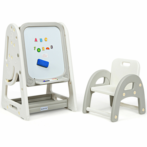 Children's Art Easel and Study Desk with Chair