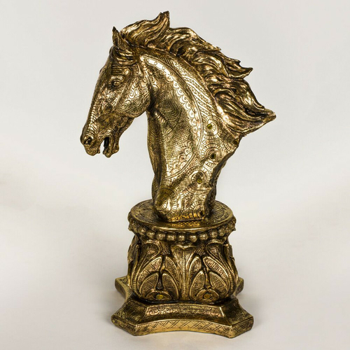 Antiqued Gold Horse Head Figurine
