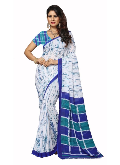 Multi-Coloured Color Faux Georgette  Saree