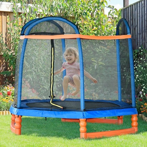 Soozier 83.75" Kids Trampoline Outdoor Bouncer Jumper W/ Safety Net