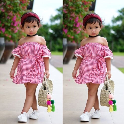 Princess Baby Kids Girl Off shoulder Lace Dress