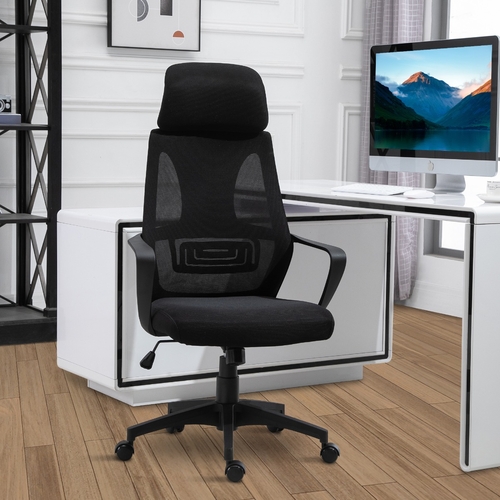 Vinsetto Ergonomic Office Chair with Arm, Wheel, High Mesh Back,