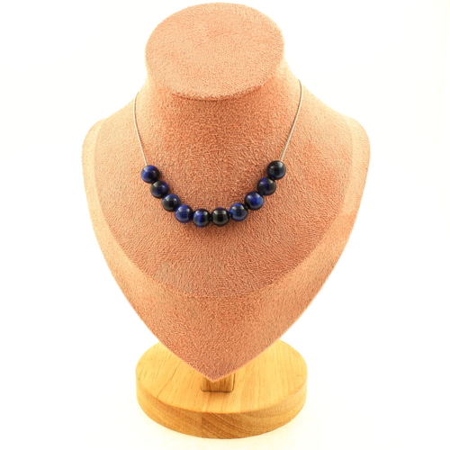 Blue Tiger's Eye 8 mm 10 beads necklace