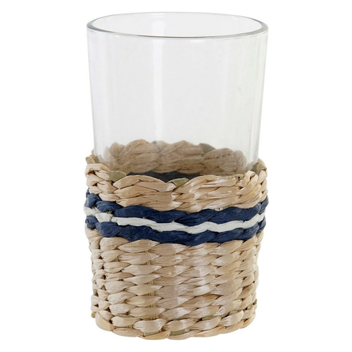 Set of glasses DKD Home Decor Multicolour Transparent Natural Metal