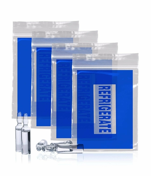 Pack of 1000 Refrigerate Bags, Clear 12 x 15. Zipper Blue Printed Bags